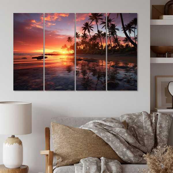 Dovecove Hawaii Hawaiian Sunrise Nautical & Beach Metal Wall Decor